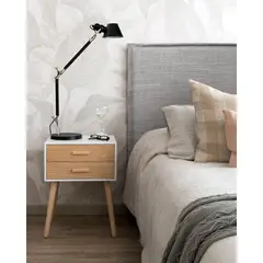 KABECEROS - RESPALDO LAVABLE CON FUNDA PESTAÑA - PLAZA Y MEDIA - LINO TUCUMÁN GRIS