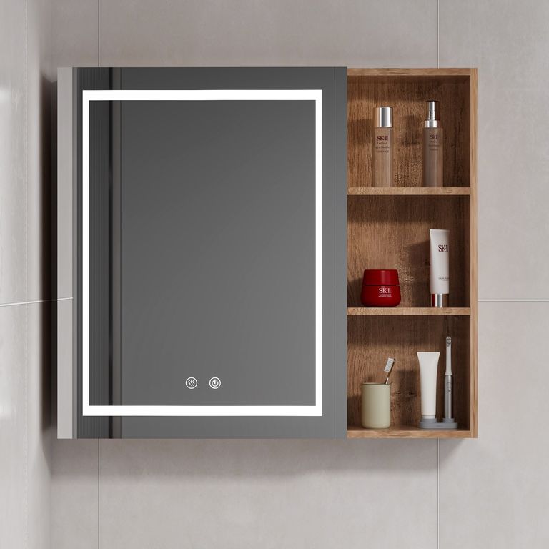 Botiquin Espejo LED Antiempañante MMR-70 Wood 68x80x14cm