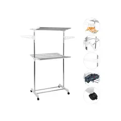 GENERICO - Tendedero De Ropa Movil Plegable 2 Niveles