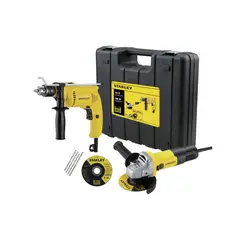 STANLEY - Kit Esmeril angular 750W + Taladro Percutor 600W