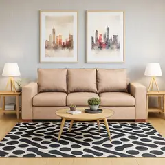 DKORA - Sofá Connor 3 cuerpos Beige