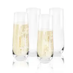 HOMEWELL - Set Vasos de Champaña Vidrio 295ml (4u)