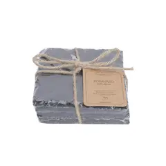 HOMEWELL - Posavasos piedra pizarra cuadrados 4pcs