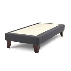 DULCES SUEÑOS - Base De Cama Europea Gris Grafito Lino 1.5 Plaza 105X190