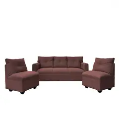 SOFAS HOME - JUEGO LIVING MATEO CHENILLE CAFE PATA PLASTICA 3C1C1C