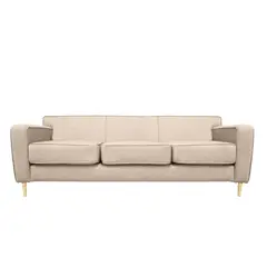 SOFAS HOME - SOFA LILEN CHENILLE TIPO LINO BEIGE 3 CUERPOS