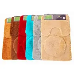 GENERICO - Set Alfombra De Baño 3 Piezas 3 cm pelo crema…