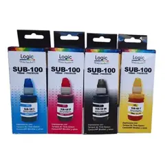 LOGIC - Pack 4 Tintas Sublimación Premium 100 ml Estampar SUB-100