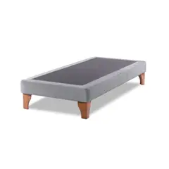 DULCES SUEÑOS - Base De Cama Europea Gris Claro Lino 1.5 Plaza 105X190