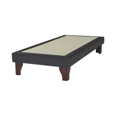 DULCES SUEÑOS - Base De Cama Europea Gris Oscuro Felpa 1.5 Plaza 105X200
