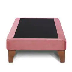DULCES SUEÑOS - Base De Cama Europea Palo Rosa Felpa 1 Plaza 90X200
