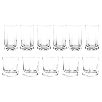 Cristar Pack 24 Vasos Altos Bajos Vivaldi Vidrio Tragos