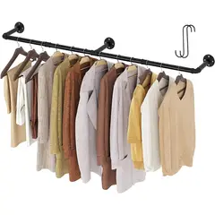 TNAKIEX - 184cm Perchero De Pared Estante De Metal Para Ropa Multiusos.