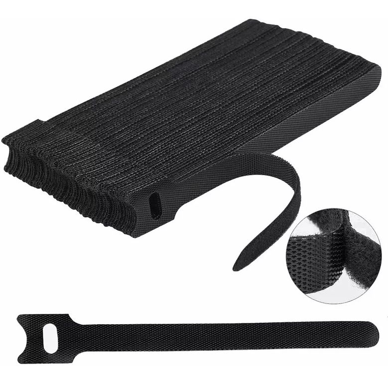 100 Bridas De Velcro Reutilizables Para La Gestión De Cables