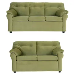 MUEBLES AMERICA - Living América 32 Tela Felpa Verde Musgo