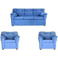 MUEBLES AMERICA - Living América 311 Tela Felpa Azul Petróleo