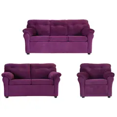 MUEBLES AMERICA - Living América 321 Tela Felpa Lila