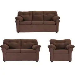 MUEBLES AMERICA - Living América 321 Tela Felpa Chocolate