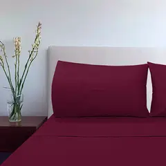 VICTORIANAS - Juego de Sabanas 1 Plaza Diversión Clásico Burdeo 200 Hilos