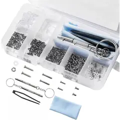 KUANGYE - Juego De 500 Tornillos Tuercas Reloj Gafas Lentes Reparación