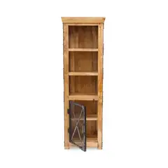 MEYA MUEBLES - Vitrina Munnar de madera de mango y acero estilo industrial 190x60x40