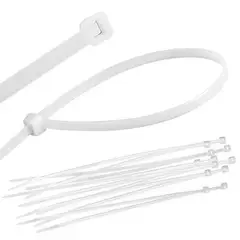 GENERICO - Amarra Cable 250 x 3.6 mm Blanca (Bolsa 100 Unidades)
