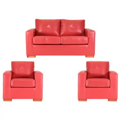 MUEBLES AMERICA - Living Franco 211 Cuero PU Rojo