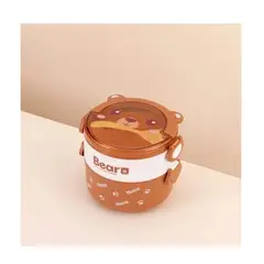 GENERICO - Lonchera Oso Kawaii Capacidad 1580ml Apto Microondas