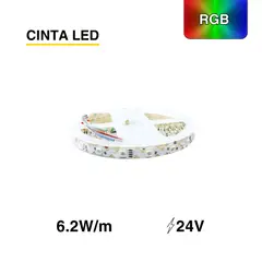 DEMASLED - Cinta Led Zig Zag Smd 2835 RGB 12v 6.2 W/m 60 Leds/m 5m