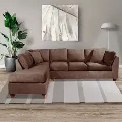 LATAM HOME - Sofá Seccional Padua Izquierdo Tela Velvet Chocolate