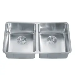 UNITEX - Lavaplatos Doble 749 x 436 x 200mm bajo cubierta - Acero Inoxidable