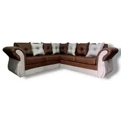 DUNA - Seccional 5 cuerpos Marsella bicolor lino café gris