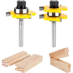 KUANGYE - Brocas Fresas Router Ensamble Machimbrado Zanco 1/4 Kit 2