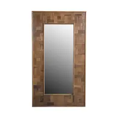 MEYA MUEBLES - Espejo Enping rectangular de madera de olmo estilo mosaico 125x71x35