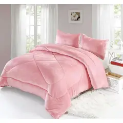 ANGELES DEL HOGAR - Cobertor de invierno plush con chiporros King rosado
