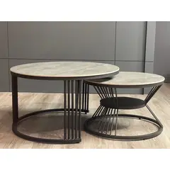 OEM - Mesa de Centro Redonda dos en uno de mármol
