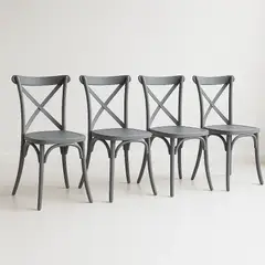 KLIK - Pack 4 Sillas de Terraza o Comedor Crossback Danubio - Gris