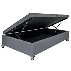 BLOCCARE - Base de Cama Baúl 1.5 Plaza largo190 cm con Rueda Deluxe