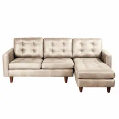 LATAM HOME - Sofá Seccional Derecho Napoles Cuero Kentucky Beige