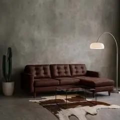 LATAM HOME - Sofá Seccional Derecho Napoles Cuero Kentucky Cafe Moro