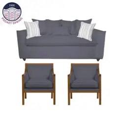 SITIAL HOME - Living Domenico 311 Sofá y Sillones tipo Sitial Color Gris Marengo