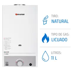 SPLENDID - Calefont 11 litros Gas licuado Tiro natural