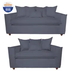 SITIAL HOME - Living Domenico 3 2 Sofá 3 y 2 Cuerpos Color Azul Gris Full Confort