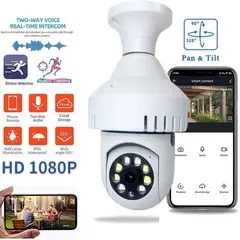 STARTECHOFFICE - Cámara IP WIFI 360° Ampolleta motorizada Full HD Detector de Humo Alarma Detección Movimiento
