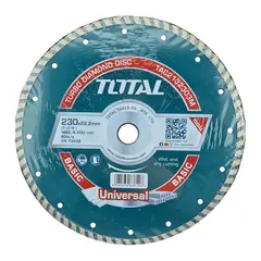 TOTAL TOOLS - 5x Disco Corte Diamantado Turbo 9 230mm Total Tac2132303m