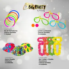 BIG PARTY - Pack Carnaval 16 Piezas Neón