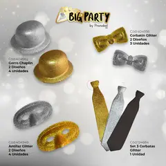 BIG PARTY - Pack Fiesta 14 Piezas Dorado/Plateado