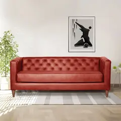LATAM HOME - Sofá Brescia 3 Cuerpos Cuero Kentucky