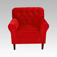 GENERICO - Sillón Baúl 1 Cuerpo Estilo Capitoné Recife - Rojo