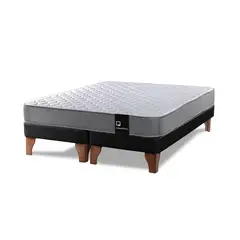 LATAM HOME - Cama Europea Zen Best 2 Plazas Colchon Resortes Base Dividida PU Negro